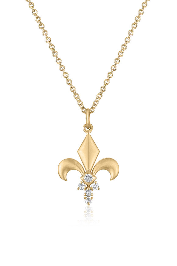 Loriann 14k Yellow Gold Seraphine Fleur De Lis Pendant
