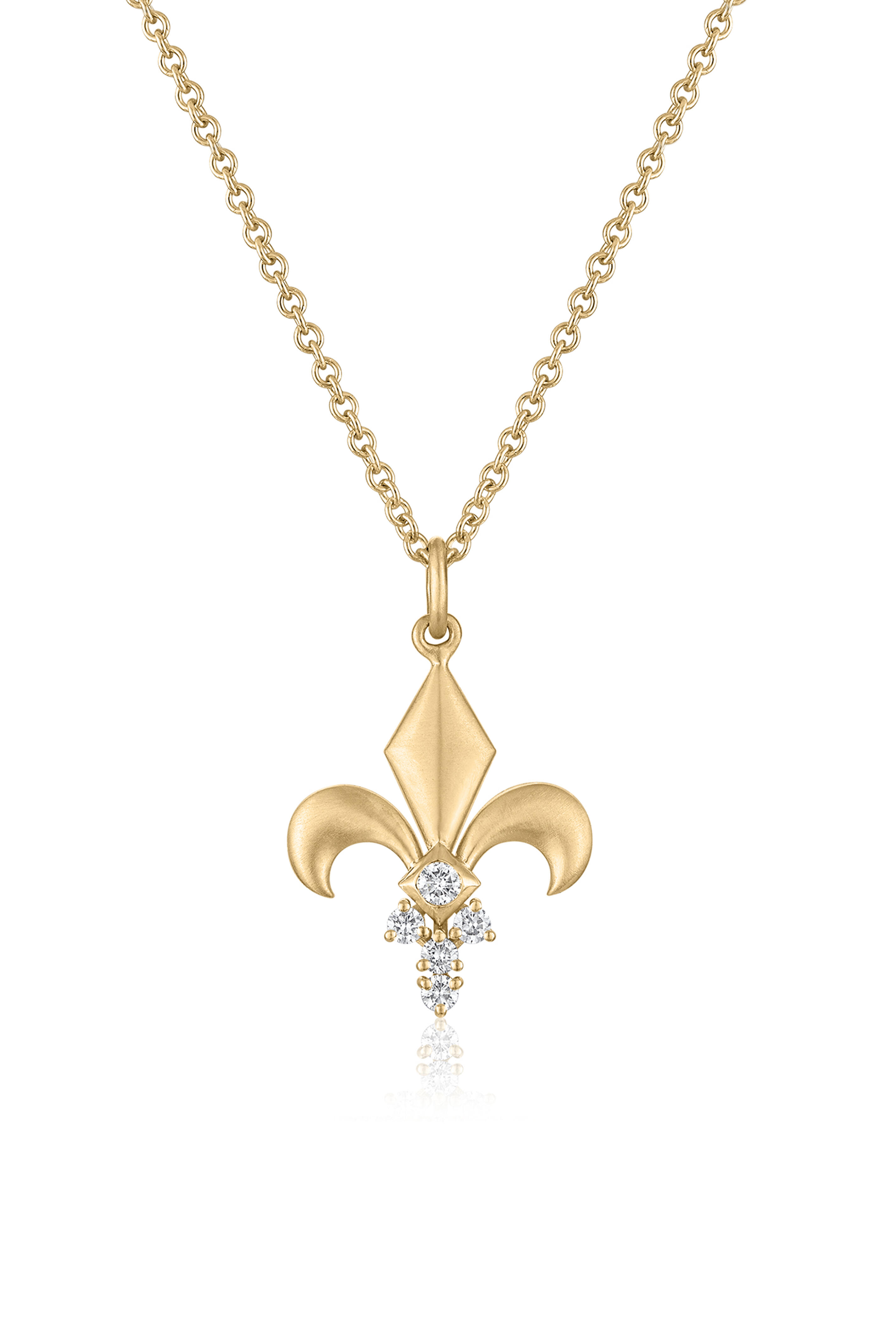 Loriann - 14k Yellow Gold Seraphine Fleur De Lis Pendant