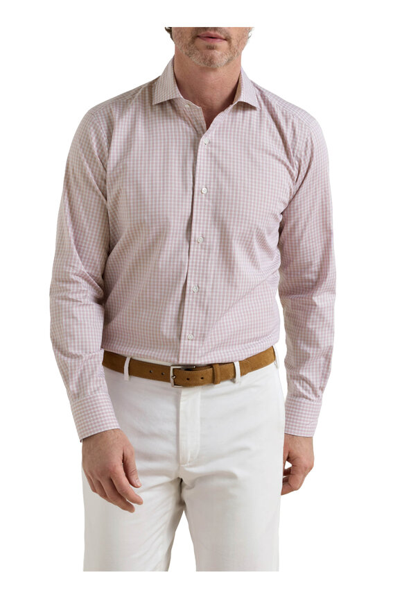 Peter Millar Dante Rose Quartz Cotton Sport Shirt - view 2