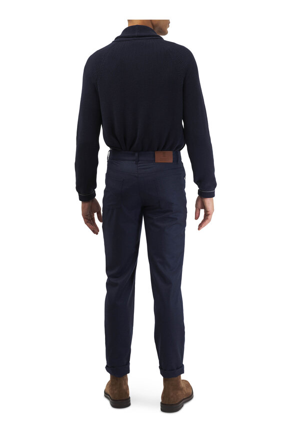 Brunello Cucinelli - Navy Wool Five Pocket Pant