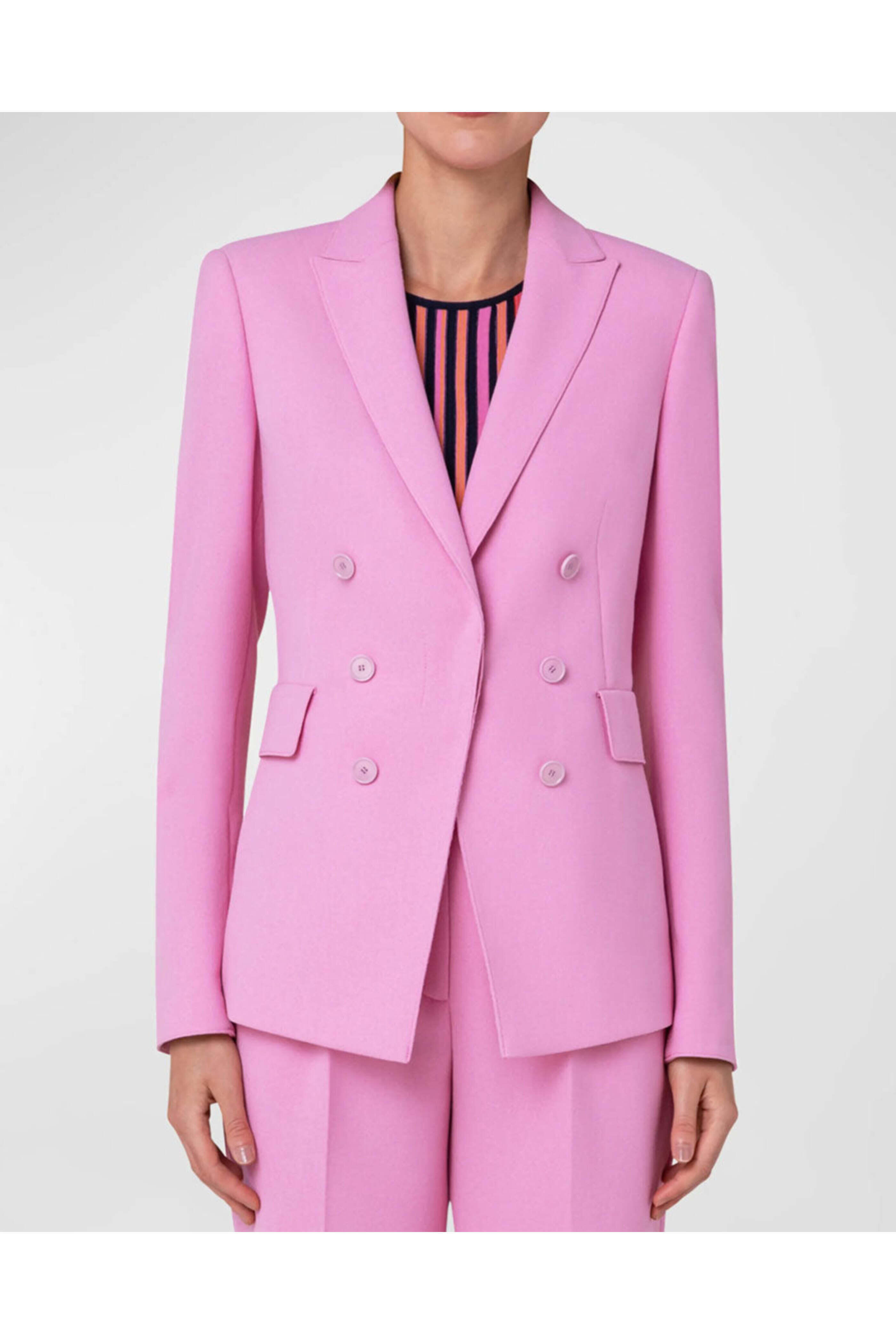 Akris Punto - Pink Pebble Crepe Single Button Blazer