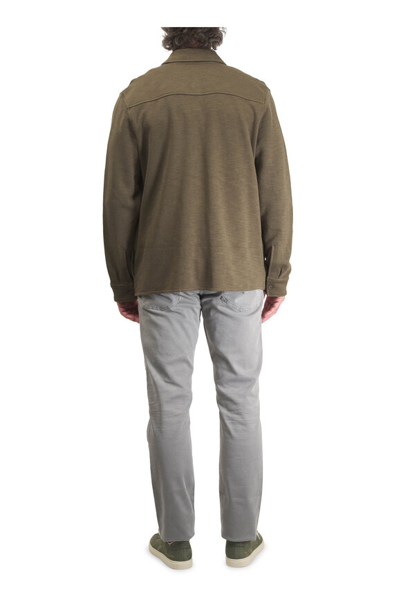 Vince Moss Green Double Knit Shirt Jacket - view 4