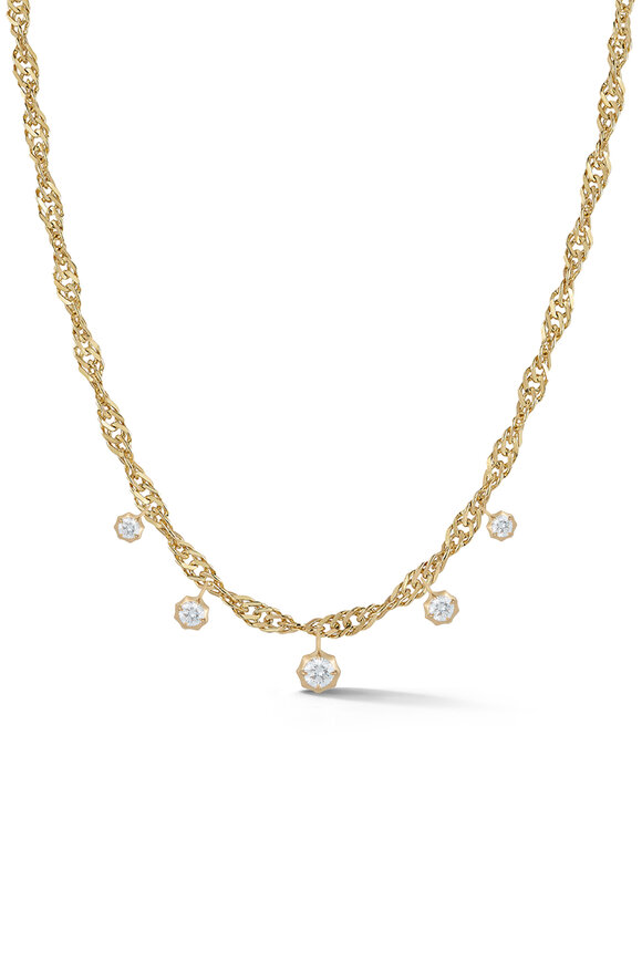 Jade Trau 18k Gold Hanging Charlie Diamond Necklace