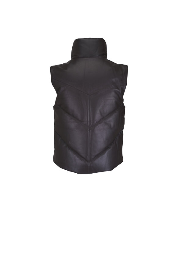 TWP Chocolate Leather Puffer Vest - view 3