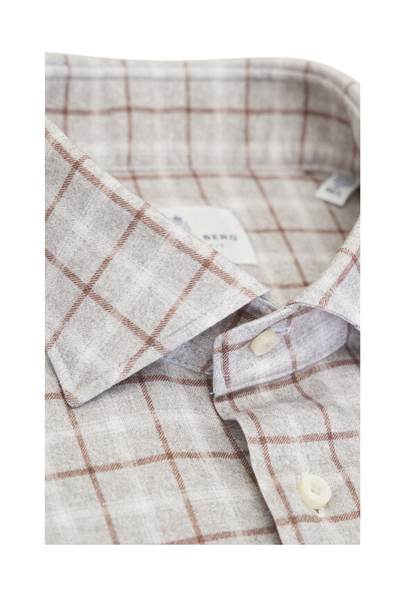 Emanuel Berg - 4Flex Gray Plaid Sport Shirt