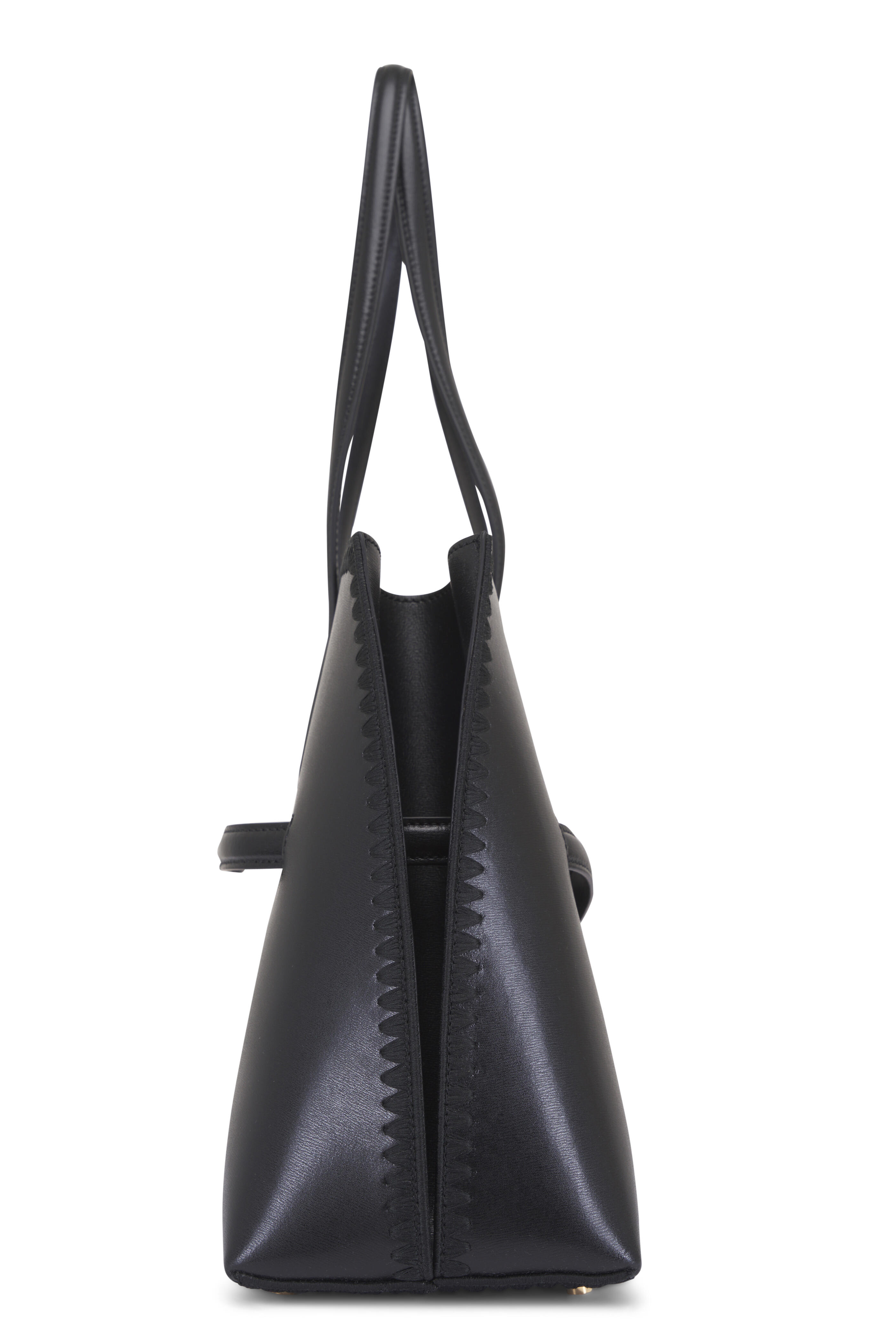 Totême - Lounge Black Embroidered Leather Tote