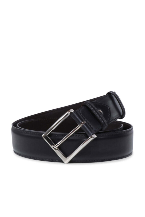 Bontoni Leather Belt in Nero Caffe - view 1