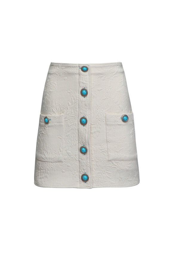 Chloé - White Linen Midi Skirt | Mitchell Stores