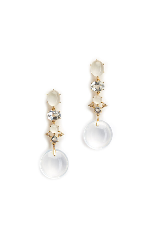 Nam Cho - Gold Silvolite Topaz Diamond Odalisque Earrings