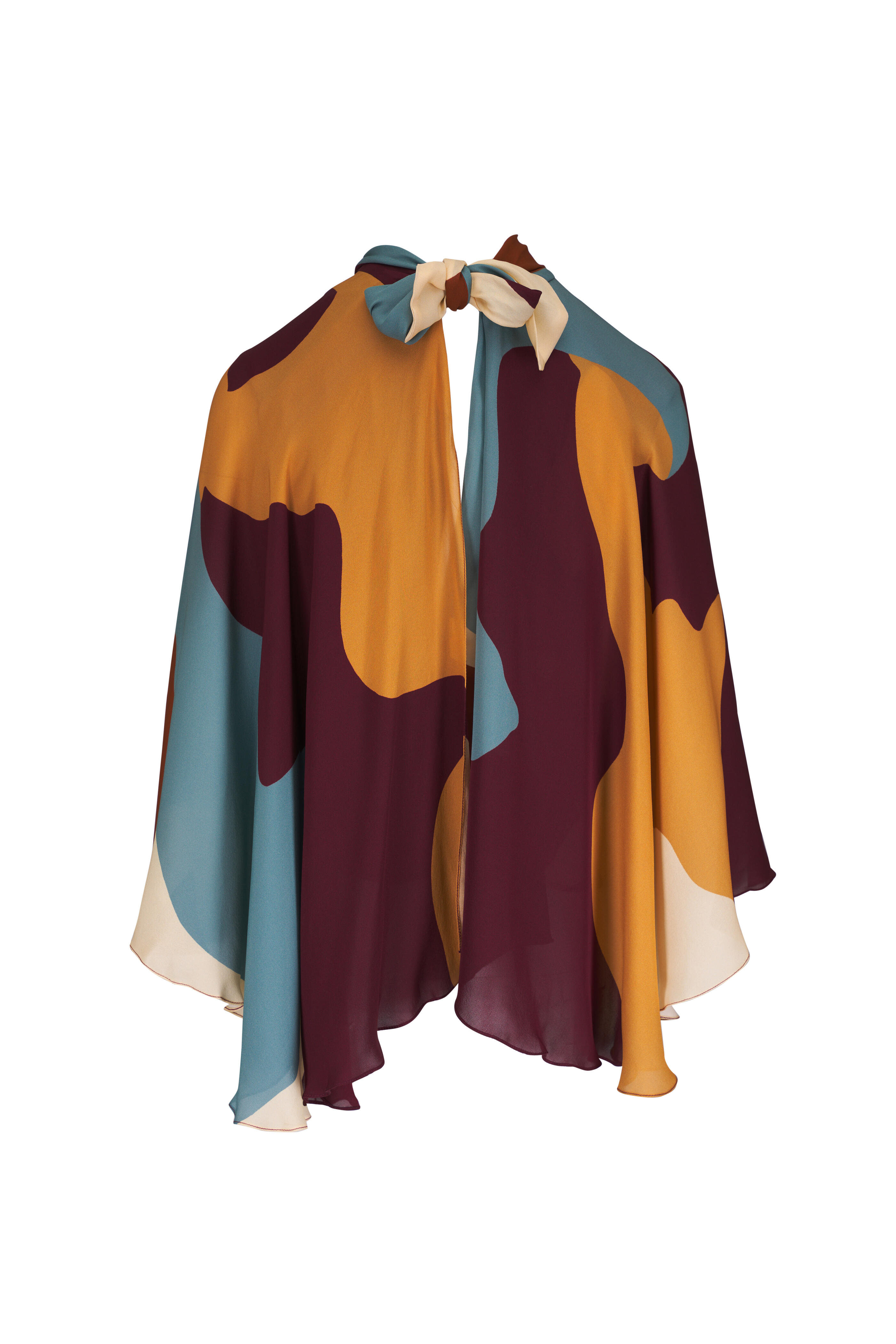 Johanna Ortiz - The West Red Multicolor Silk Top