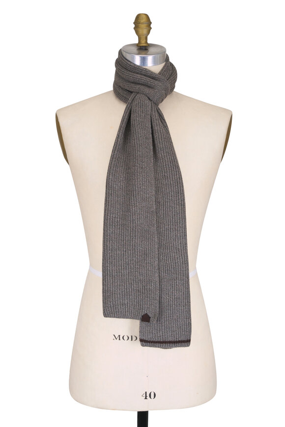 Maurizio Baldassari Brenta Gray Wool Scarf - view 1