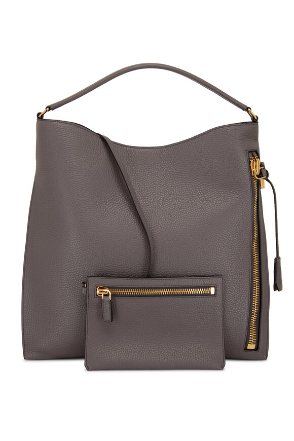 Tom Ford - Alix Graphite Leather Large Hobo