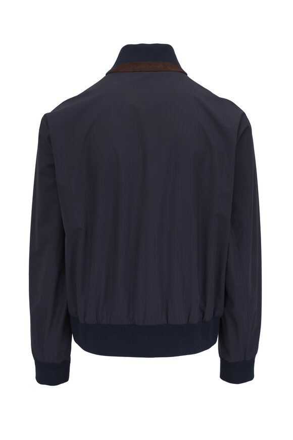 Ralph Lauren Purple Label - Navy Bomber Silk Jacket