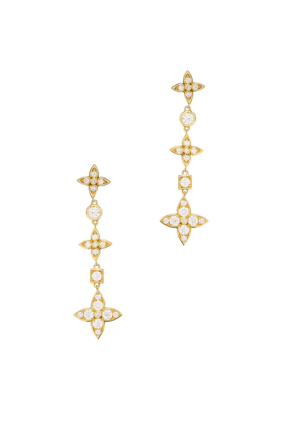 Mariani 18k Yellow Gold Diamond Lucilla Star Long Earring
