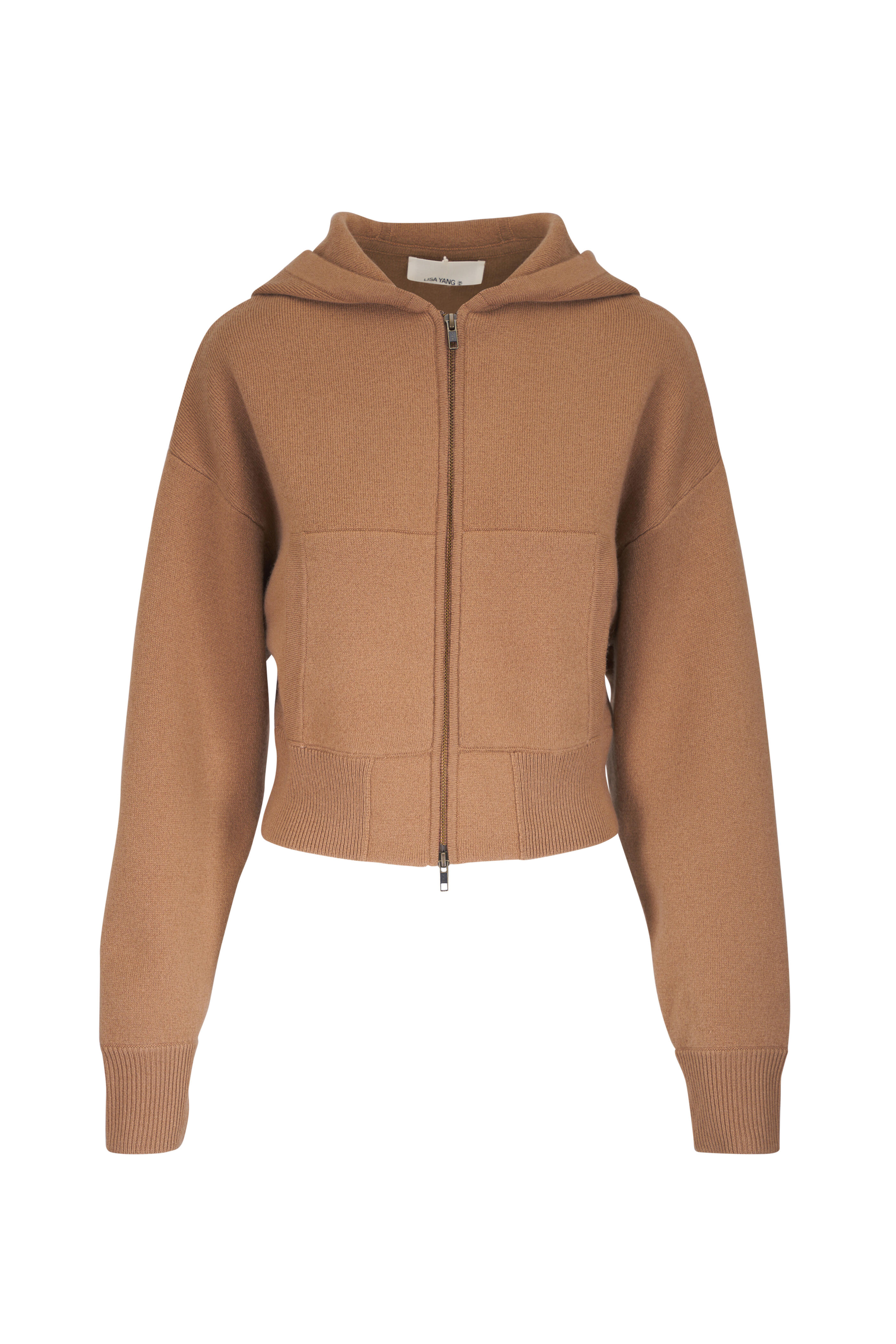 Lisa Yang - Lilia Toffee Cashmere Hooded Zip Cardigan