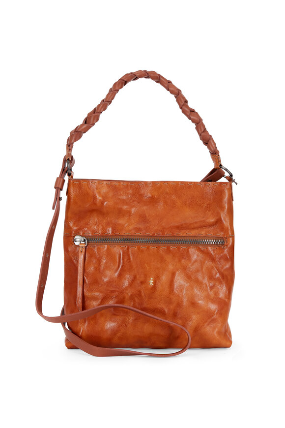 Henry Beguelin - Marmara Tan Rumpled Leather Braided Handle Bag