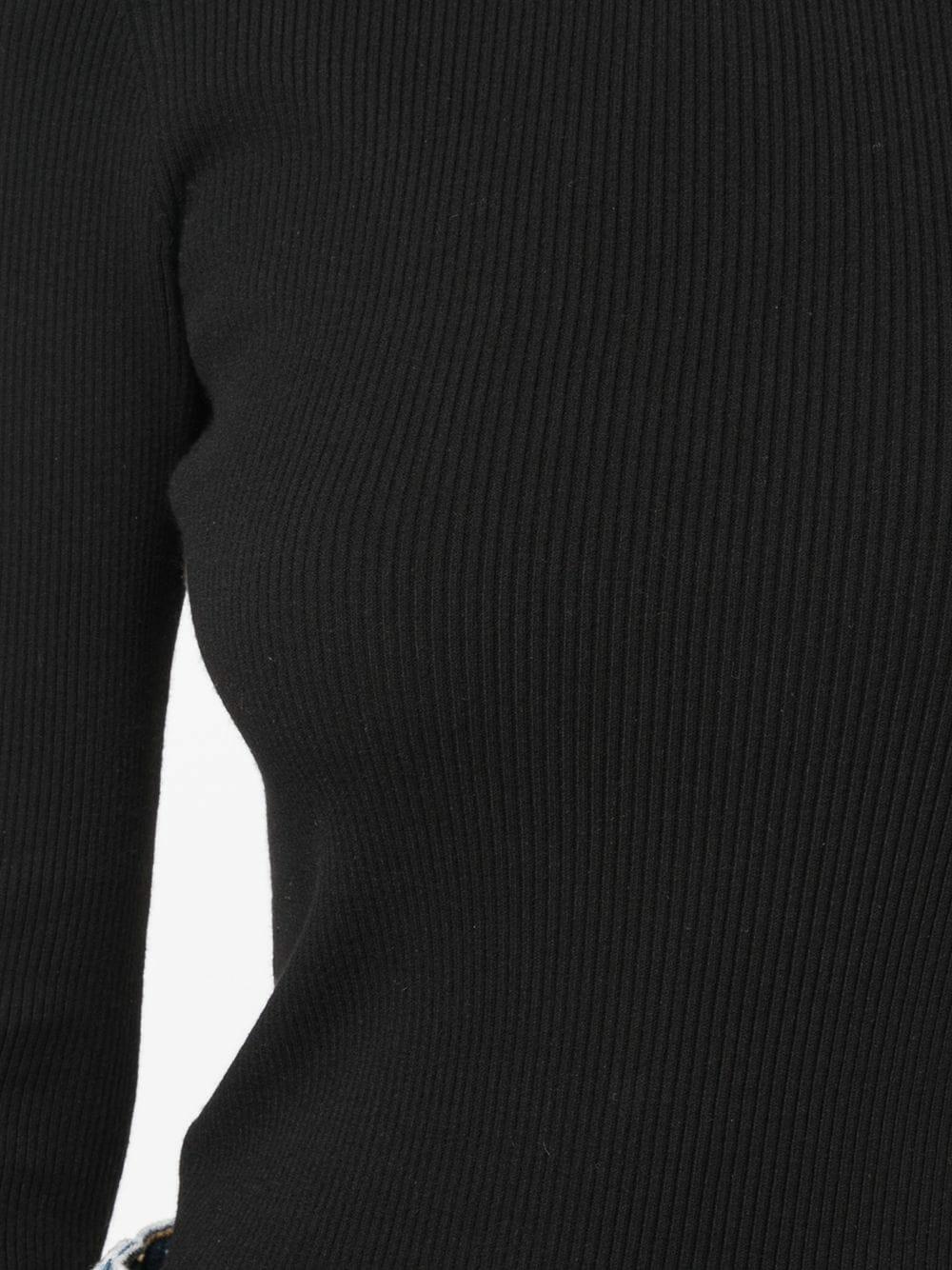 Michael Kors Collection - Black Ribbed Fluted Cuff Sweater