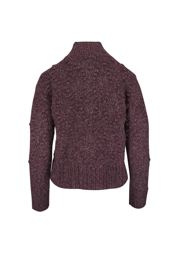 Veronica Beard Tati Burgundy Chunky Knit Sweater - view 2