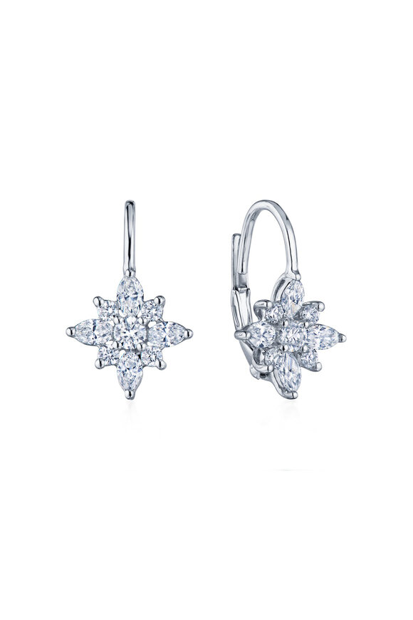 Kwiat Platinum Diamond Star Drop Earrings