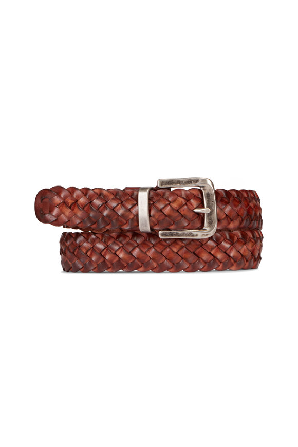 Martin Dingman Artisan Italian Chestnut Leather Hand Woven Belt - view 1