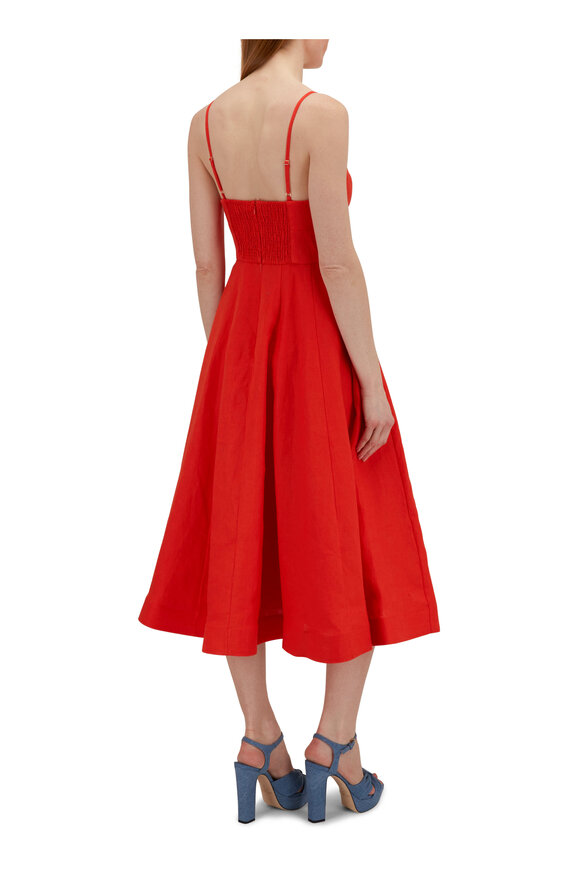 Zimmermann - Wonderland Red Linen Picnic Dress 