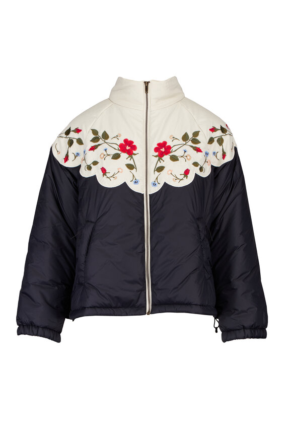 The Great Wildflower Embroidered Puffer Jacket - view 1