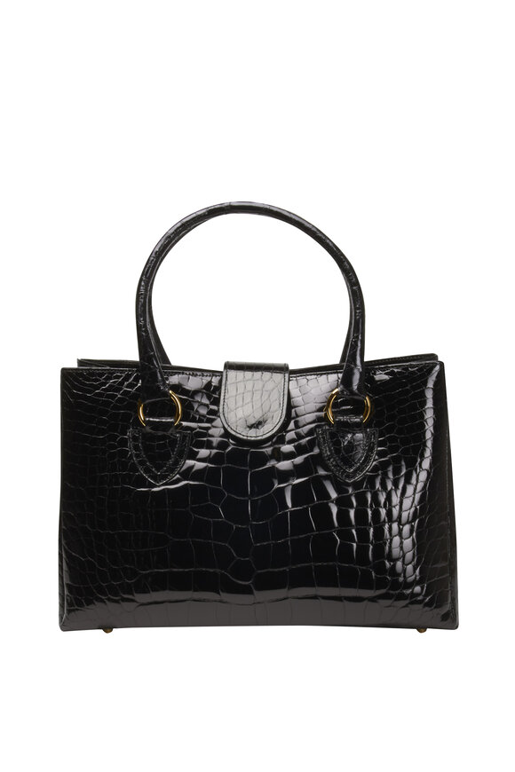 Olop - Black Alligator Tote