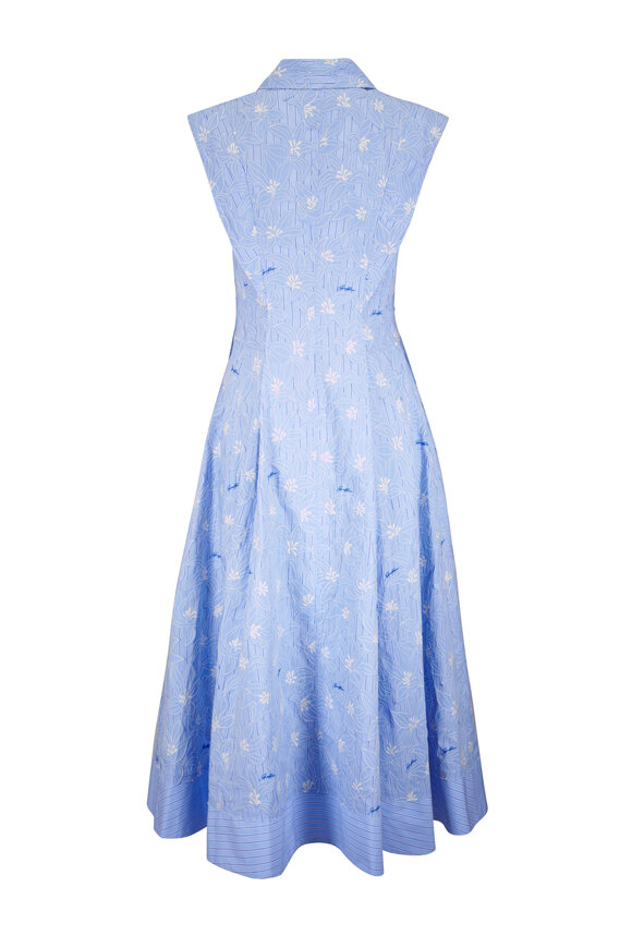 Simkhai Neri Periwinkle Blue Stripe Cotton Midi Dress - view 3