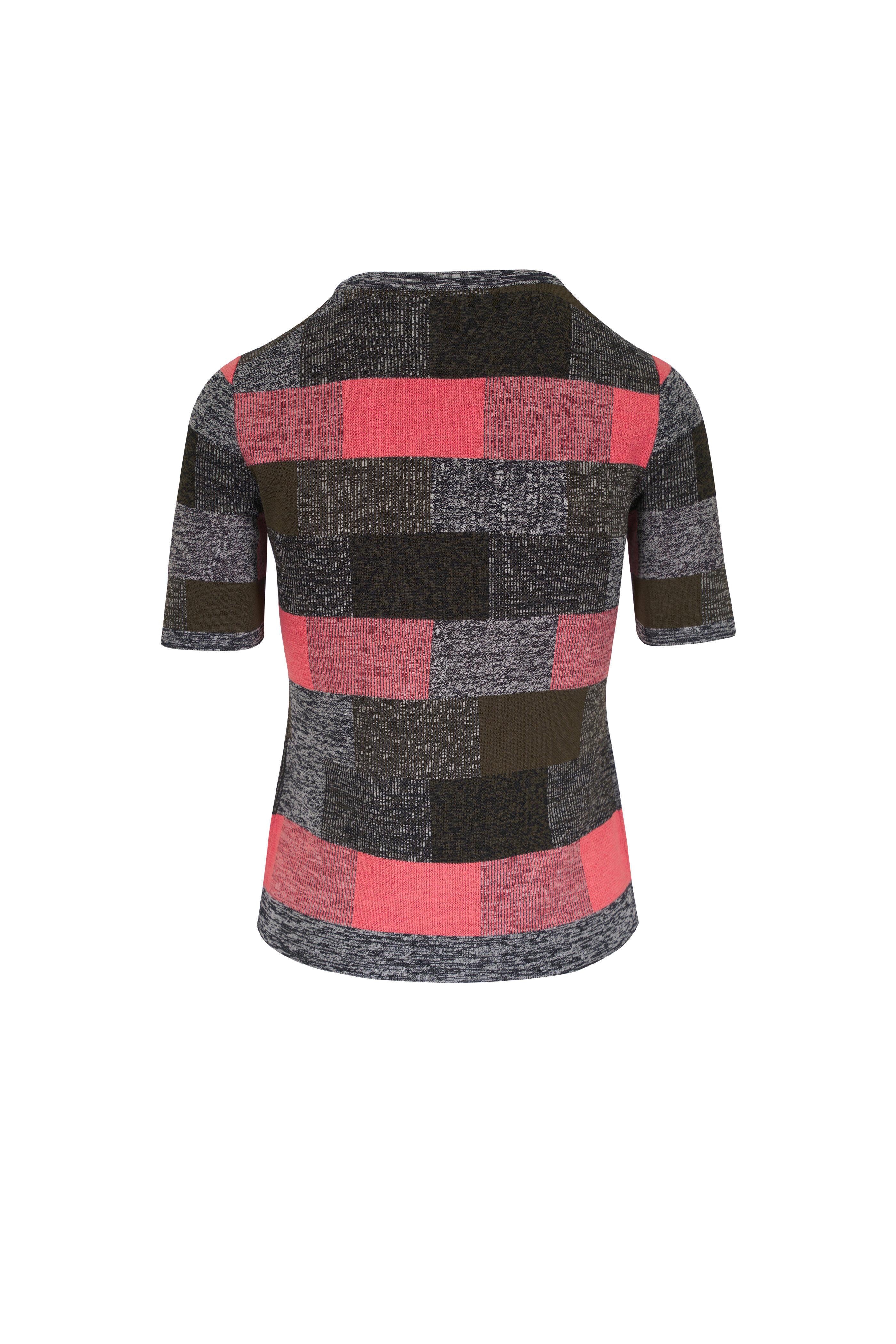 Lafayette 148 New York - Altrosa Pink Multi Jacquard Crewneck Sweater