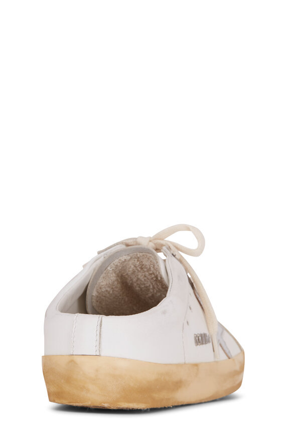 Golden Goose - Super-Star Sabot White & Silver Slip On Sneaker