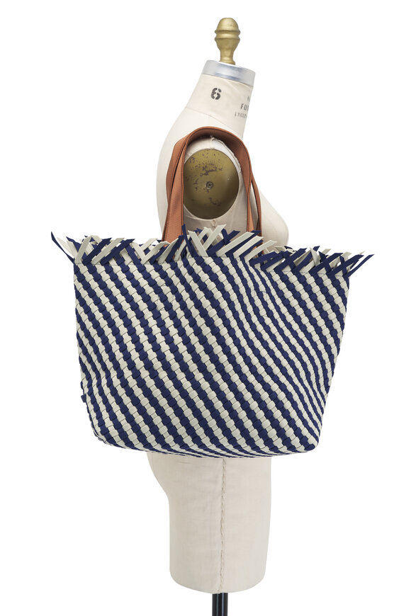 Naghedi - Medium Havana Venice & Dove Stripe Tote 