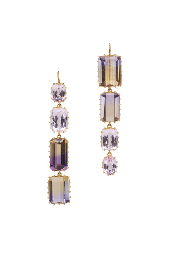 Renee Lewis 18K Yellow Gold Ametrine Earrings - view 1
