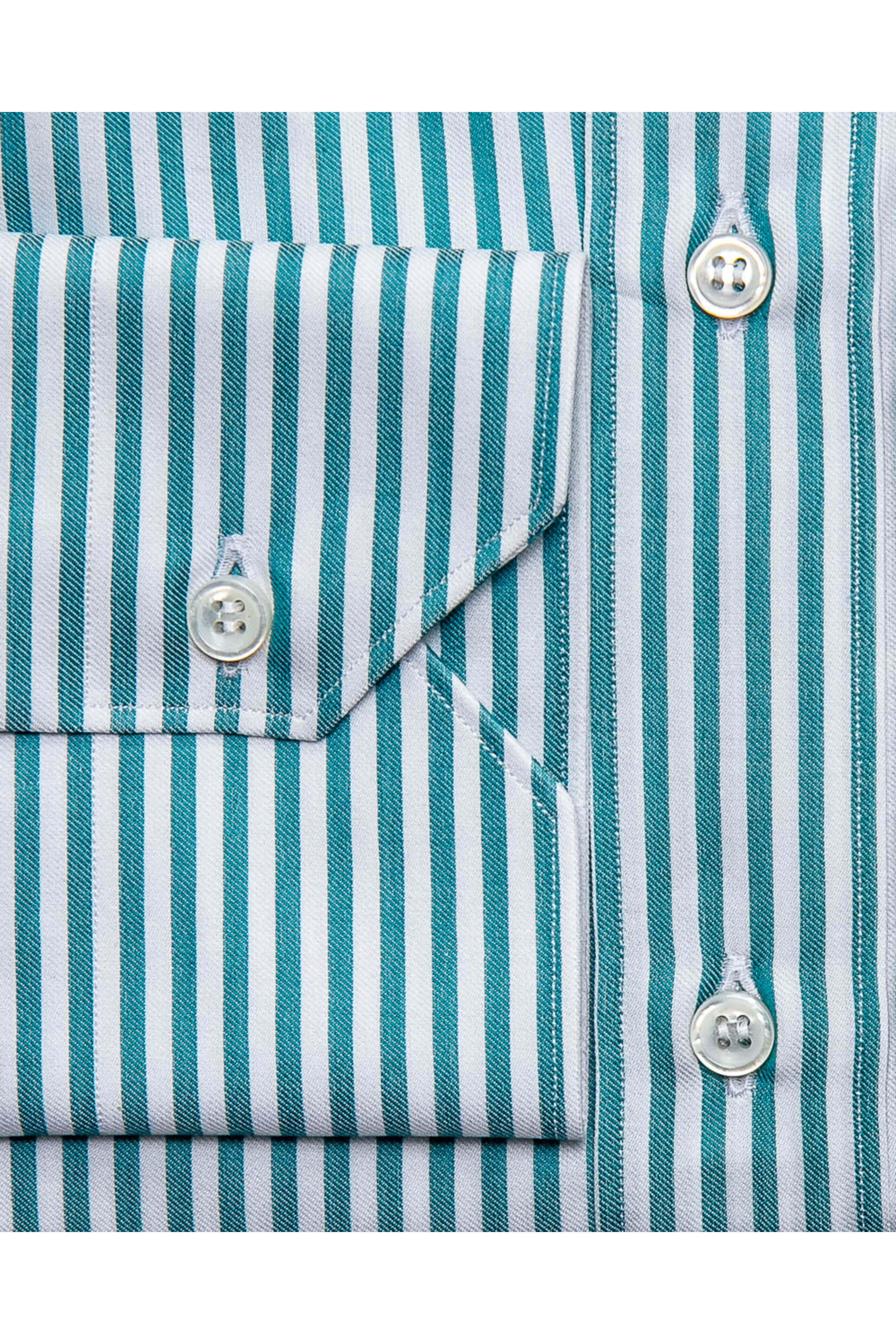 Fray - Teal Striped Dress Shirt