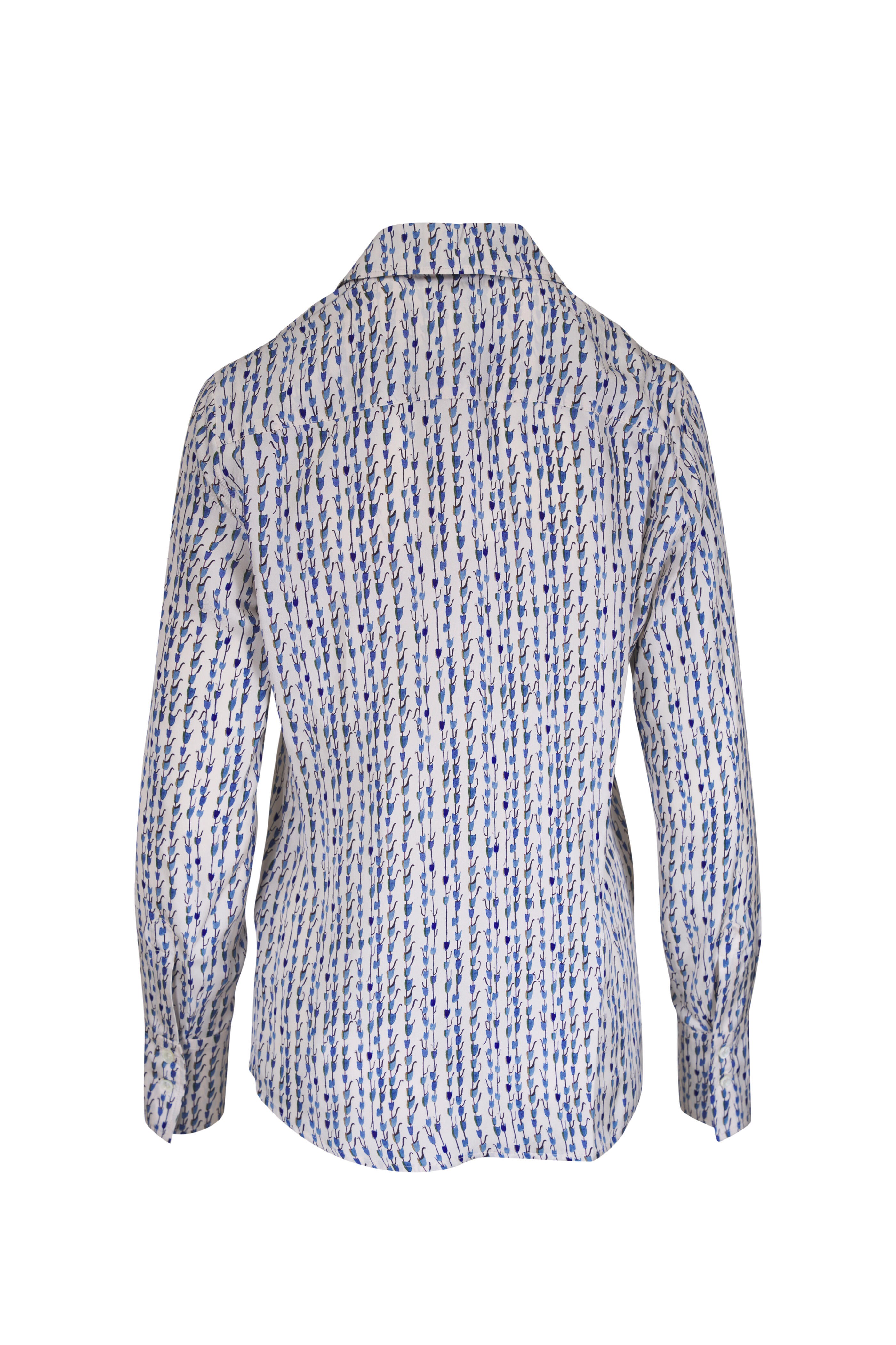 Altuzarra - Chika Vapor Bluebell Printed Silk Blouse - view 2