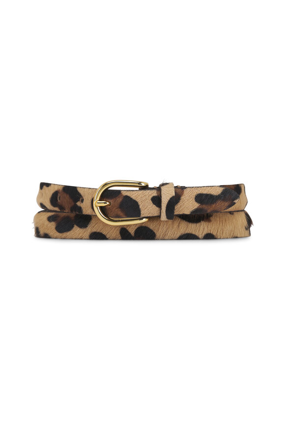 Anderson's Skinny Leopard Calf Hair Leather Belt