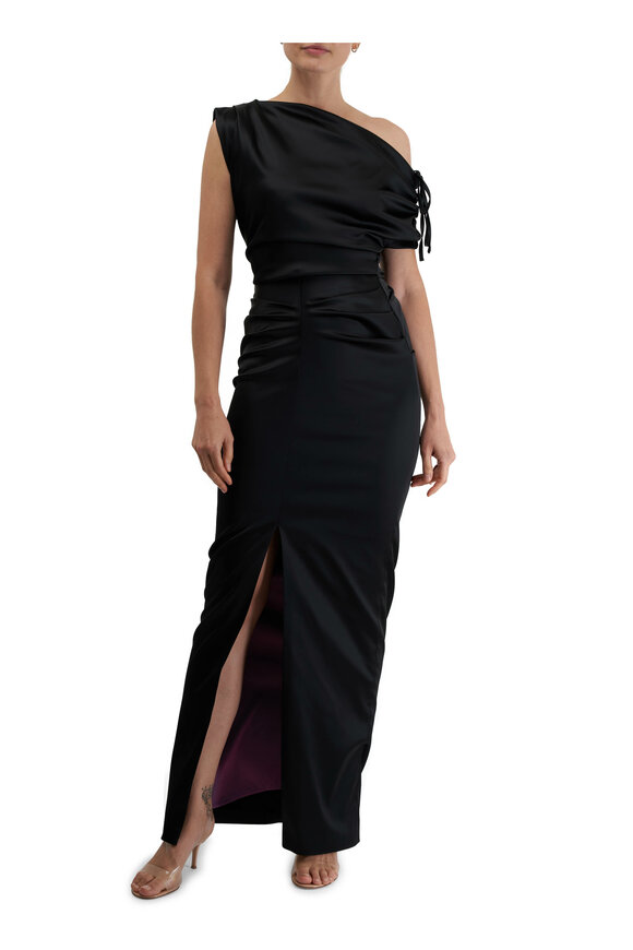 Talbot Runhof - Black Satin Gown