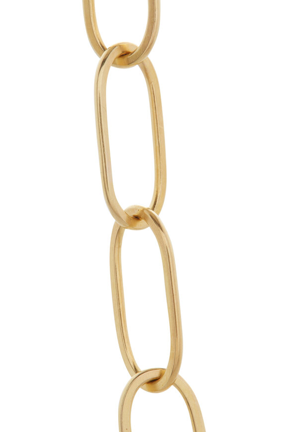 Caroline Ellen - Yellow Gold Flattened Paperclip Chain Necklace