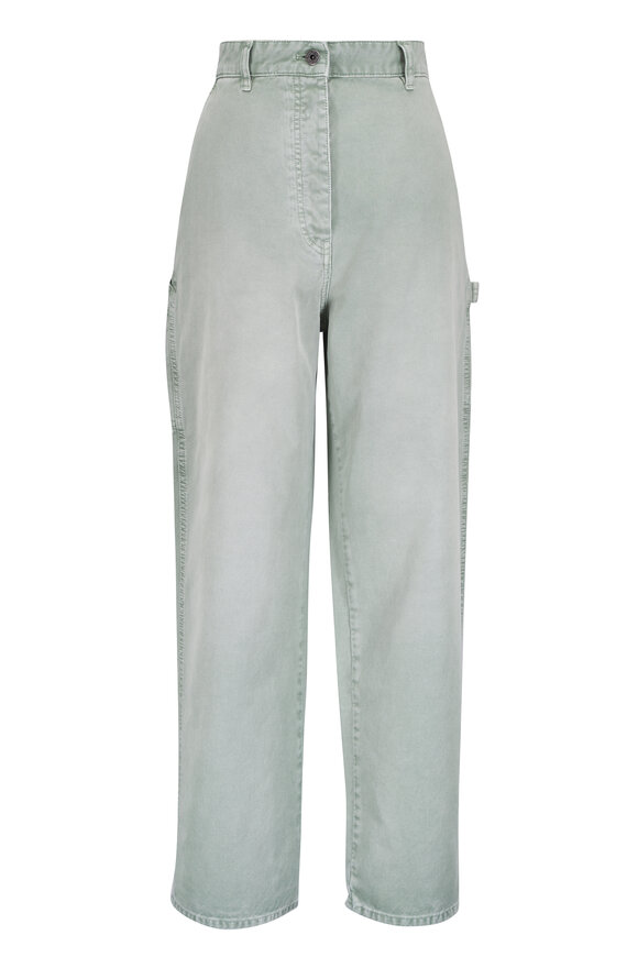 Miu Miu Verde Cotton Gabardine Pant - view 1