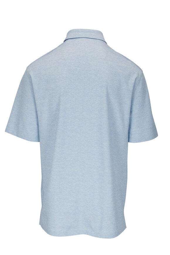 Zegna - Light Blue Short Sleeve Polo 