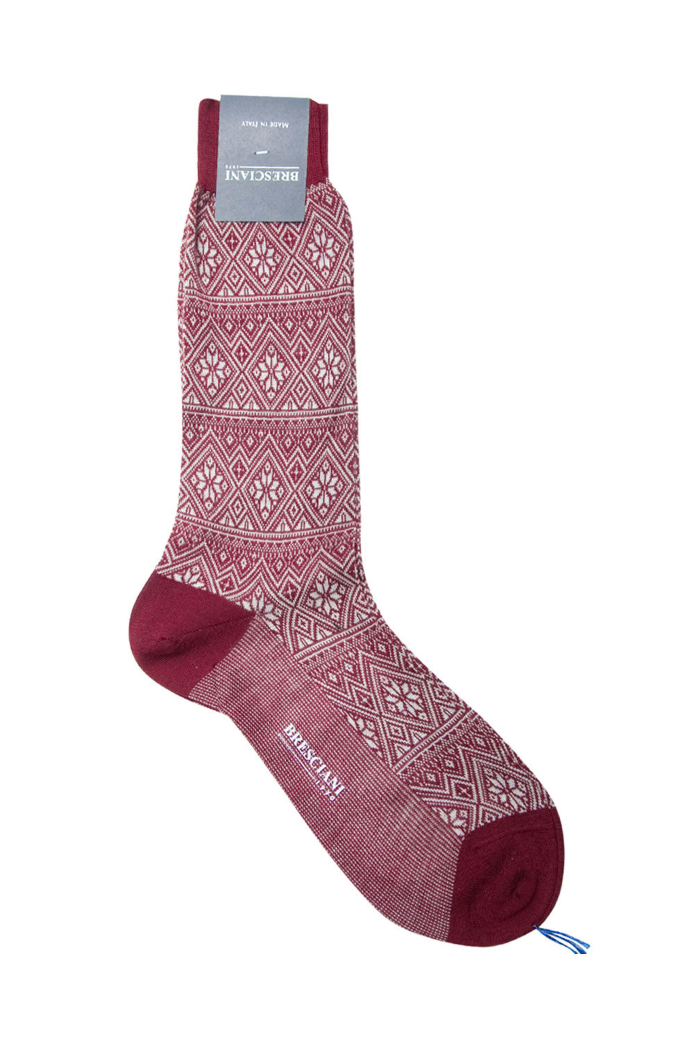 Bresciani srl - Wool Christmas Fair Isle Socks in Red