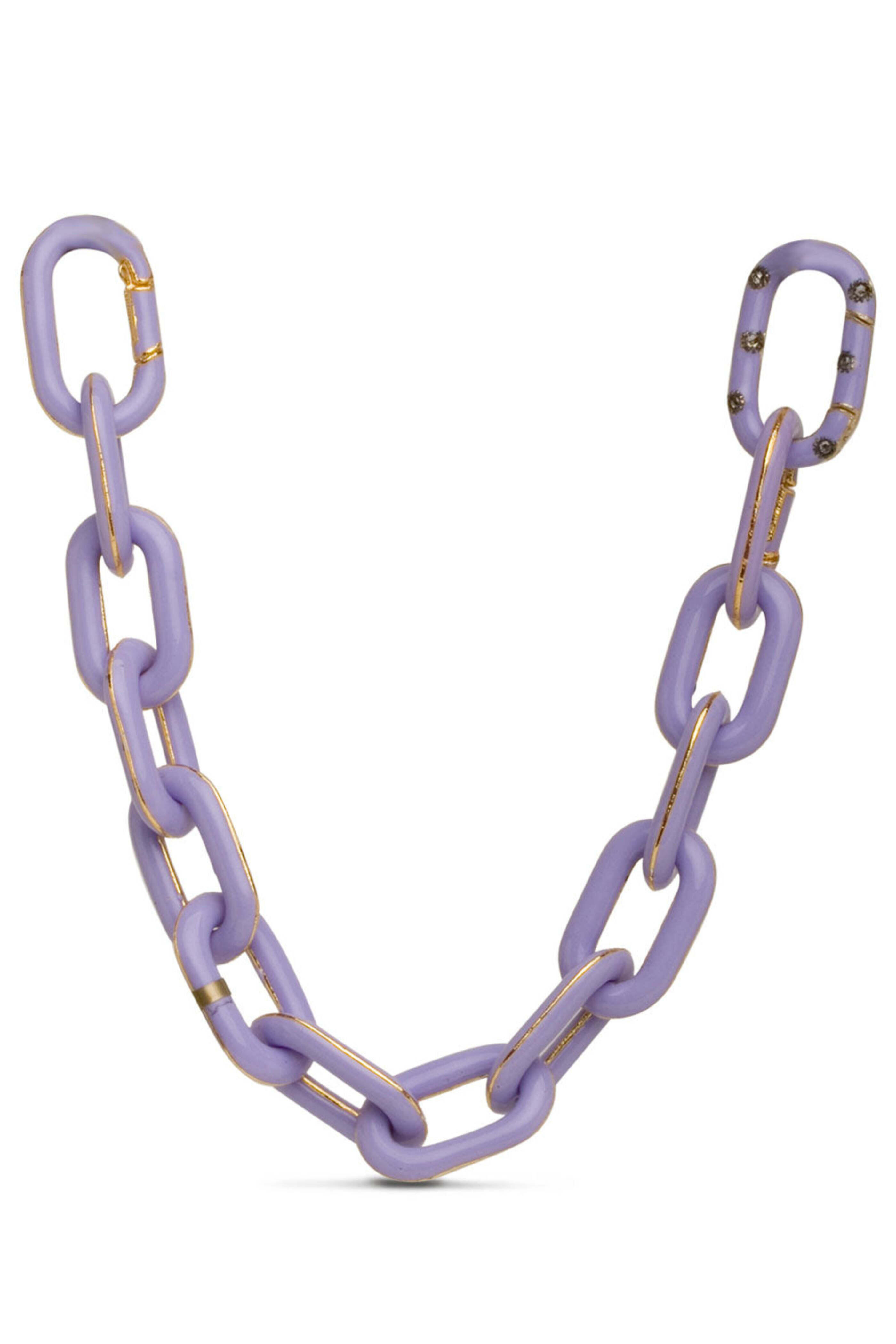 Royal Nomad Jewelry - Lavender Enamel and Diamond Link Bracelet