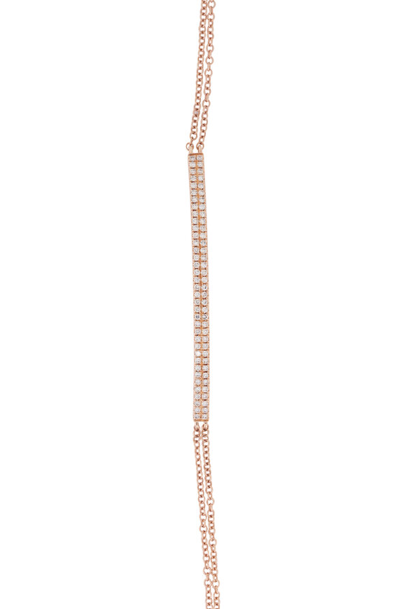 Kai Linz 14k Rose Gold Two Row Diamond Bar Bracelet - view 2