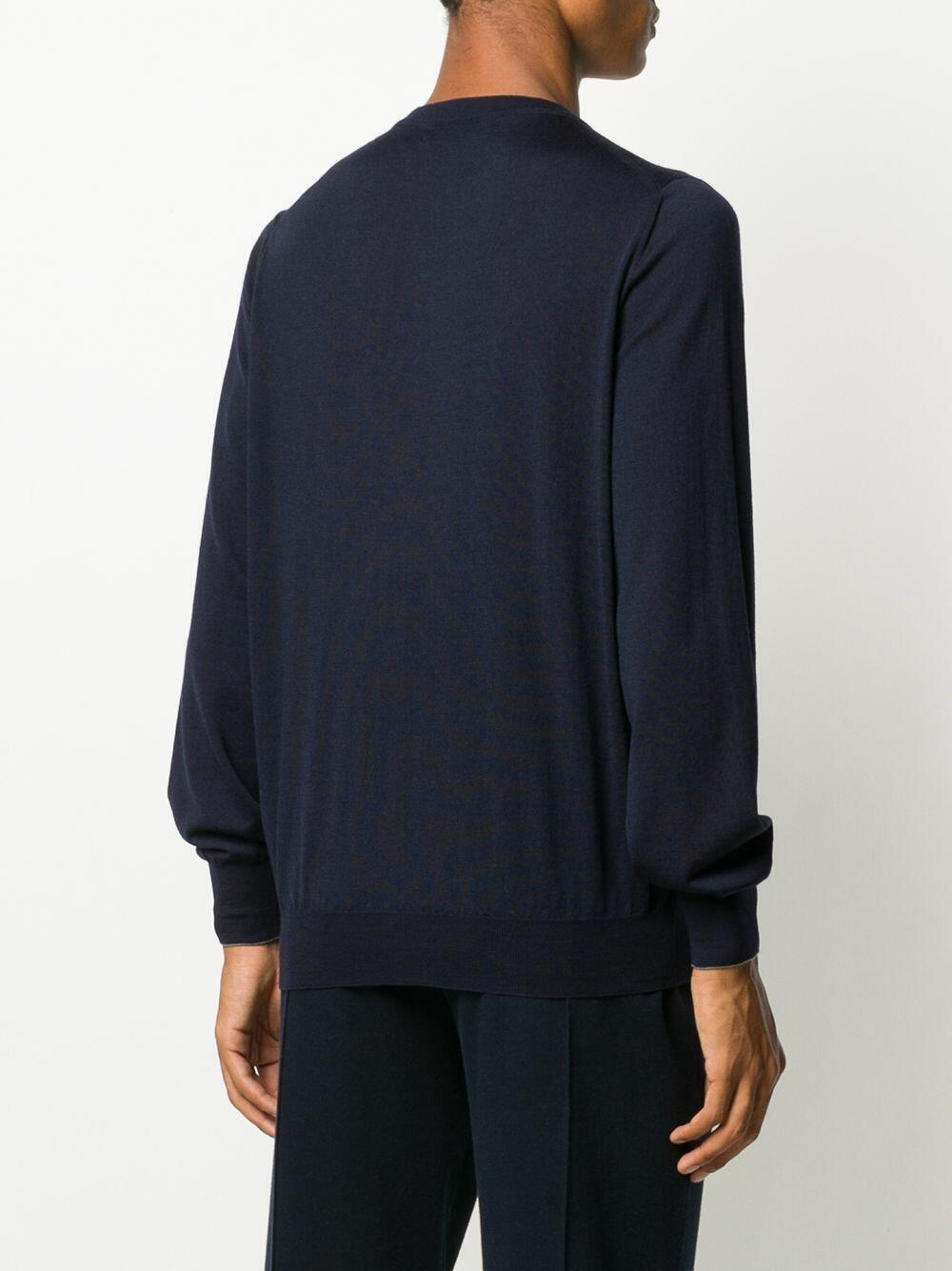 Brunello Cucinelli - Navy Wool & Cashmere Sweater