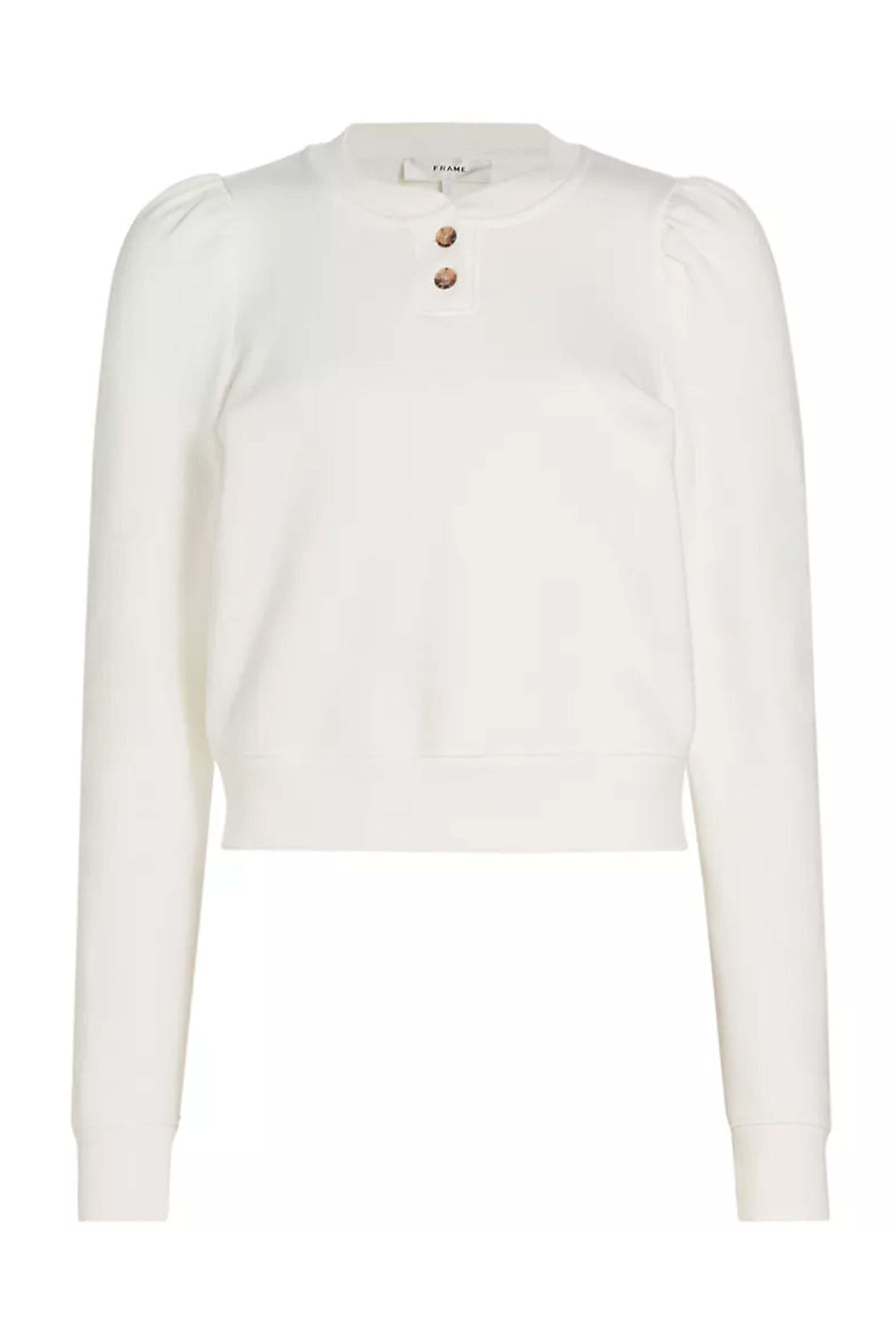 Frame - White Femme Henley Sweatshirt