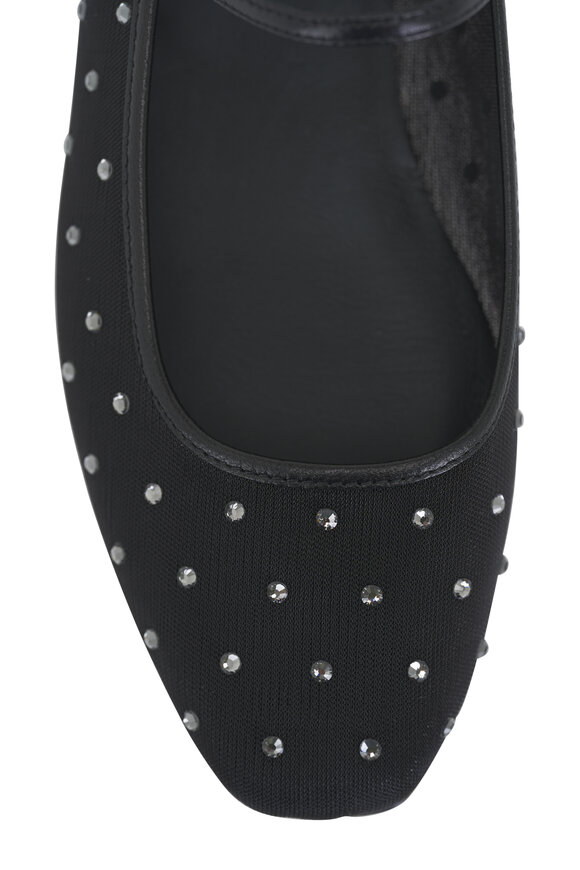 Veronica Beard - Ellie Black Crystal Mesh Flat 