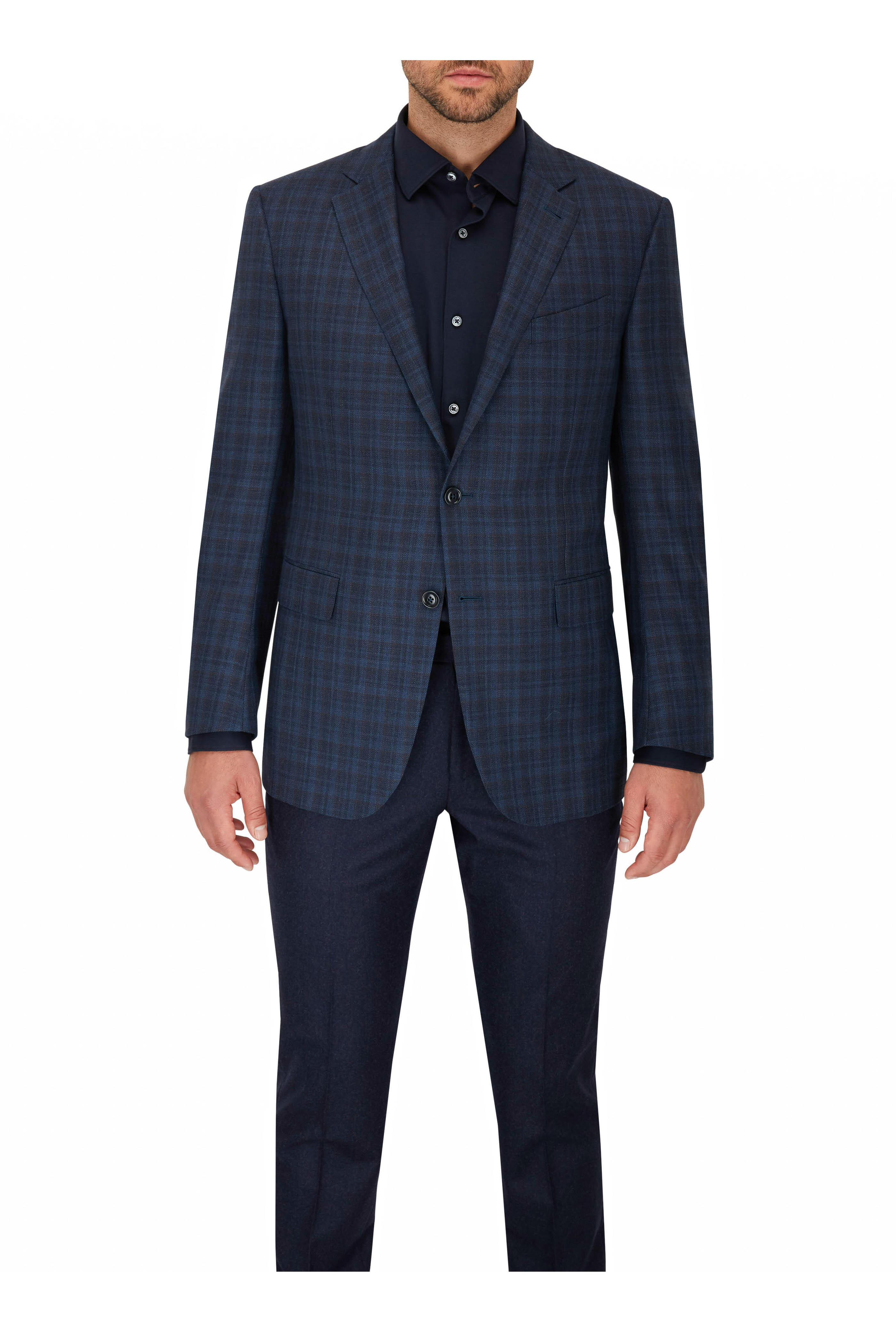 Zegna - Teal & Brown Glencheck Wool Sportcoat