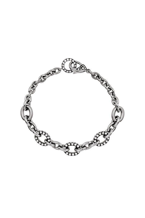 Mariani 18k White Gold Rolo Diamond Bracelet