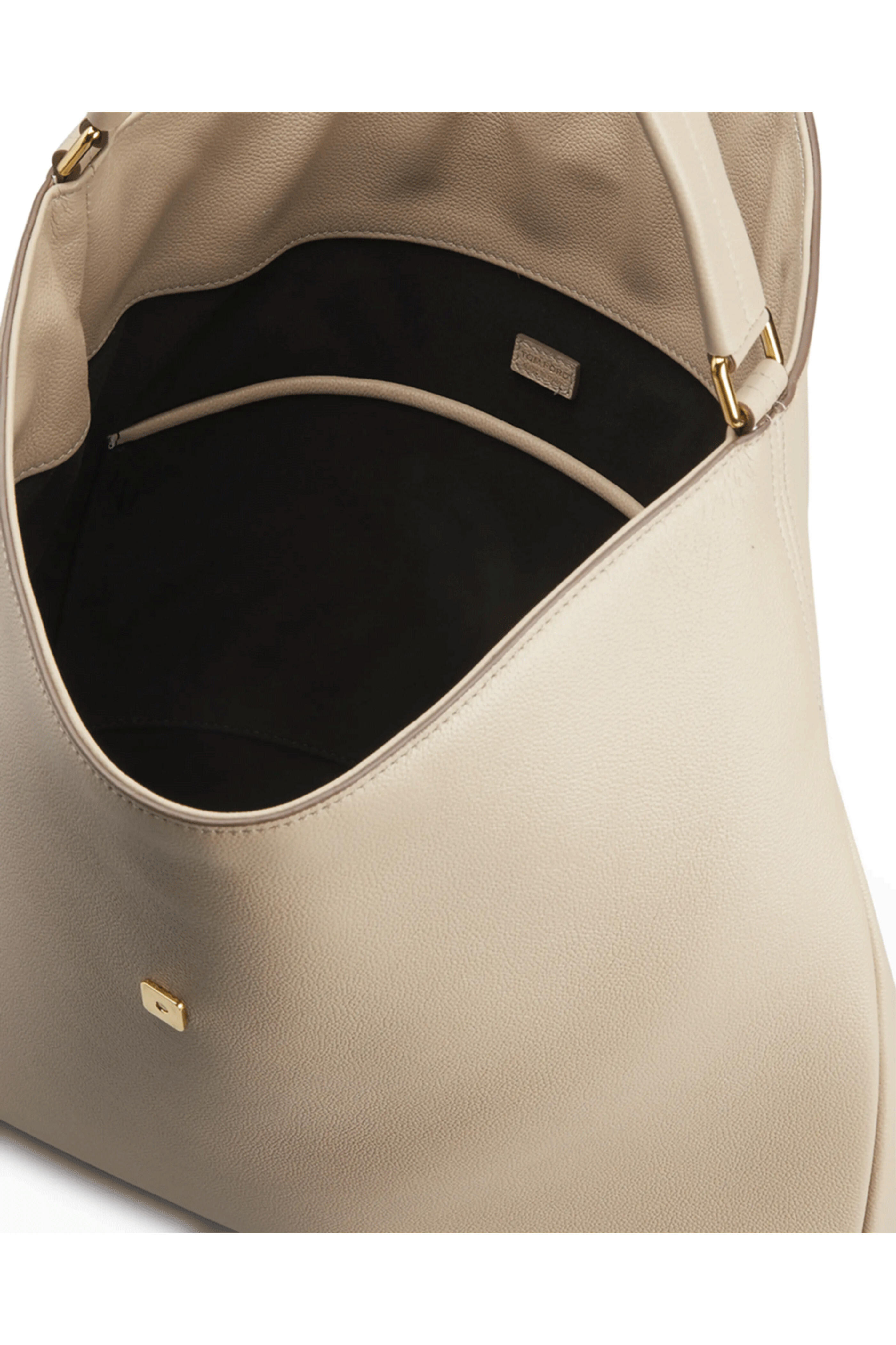 Tom Ford - Medium TF Grain Leather Hobo Bag Silk Taupe