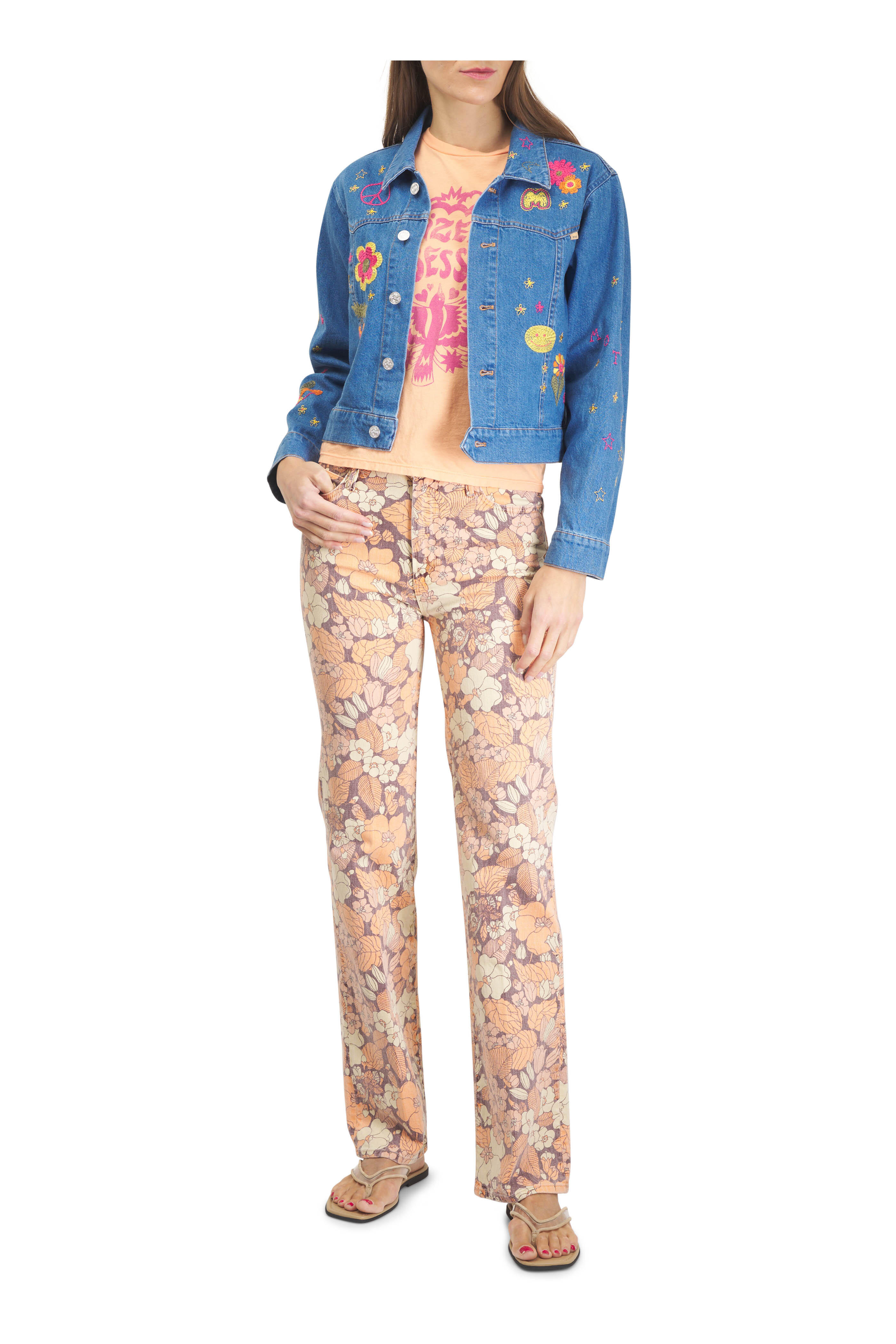 Mother - The Kick It Orange Blossom Straight Leg Jean
