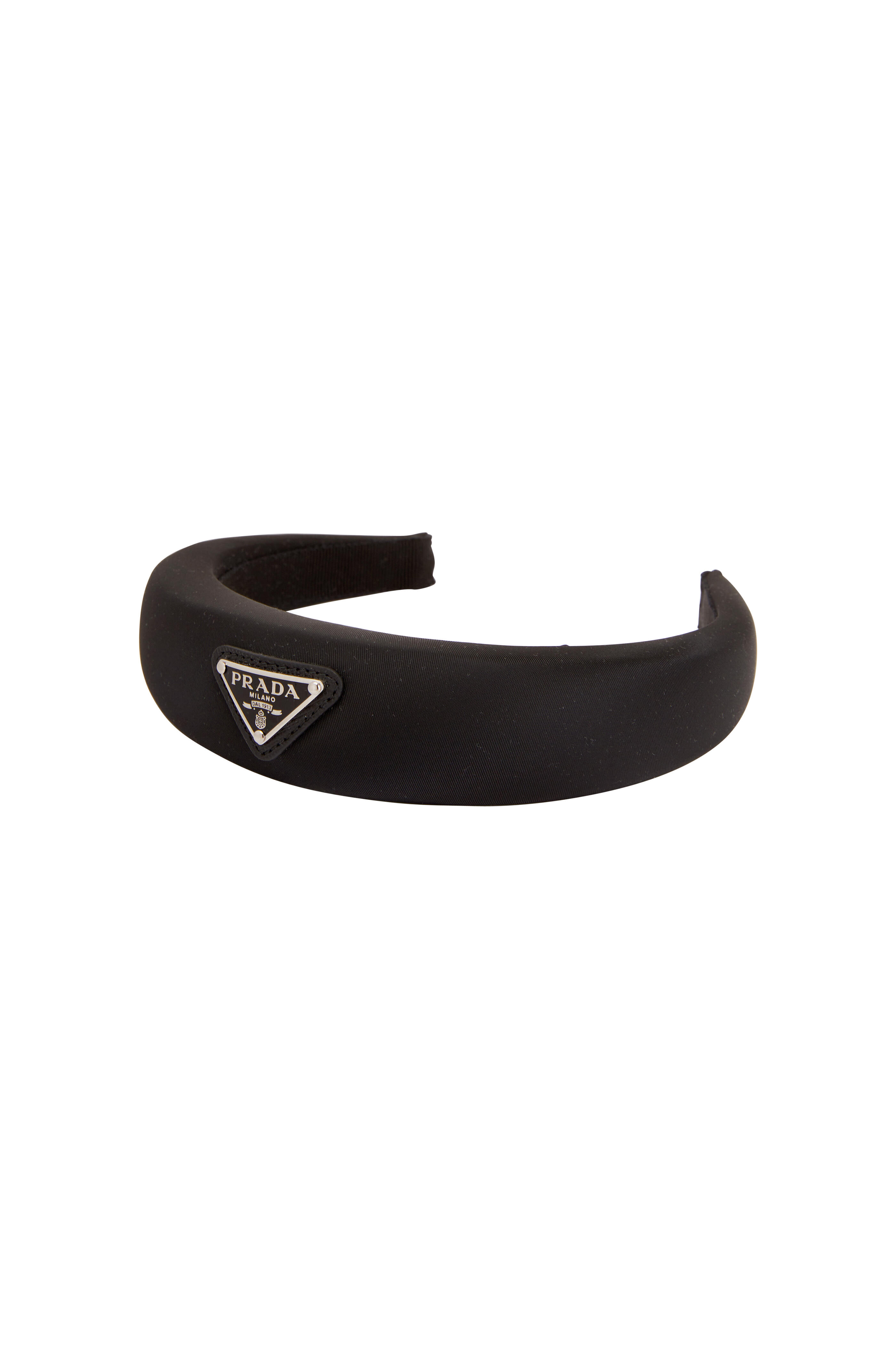 Prada   Tessuto Black Logo Headband   Mitchell Stores